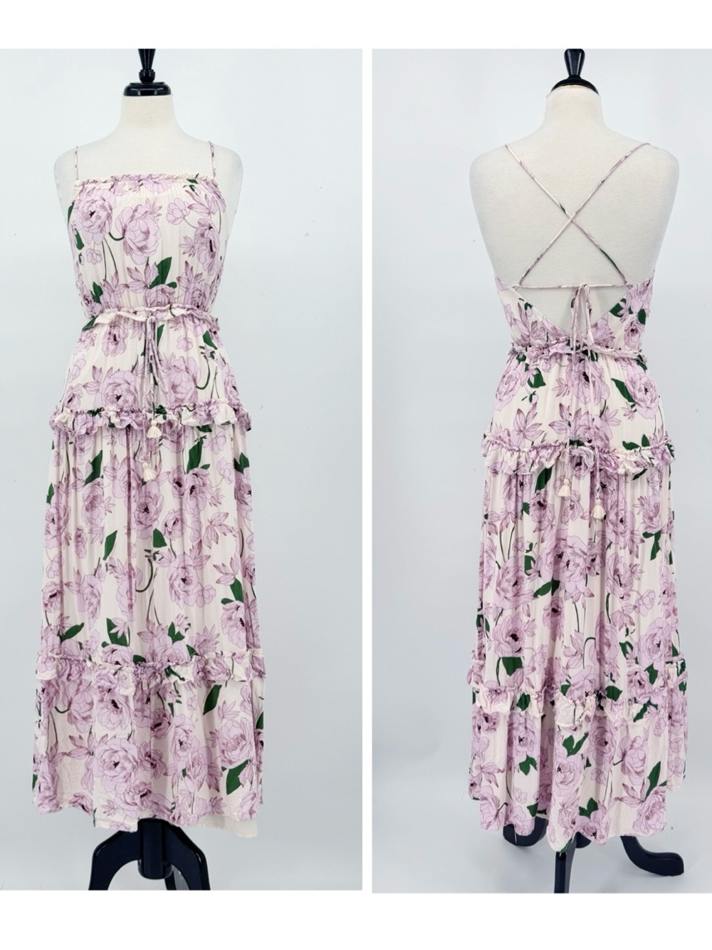 Lost + Wander Hawaiian Rose Tiered Maxi Dress
